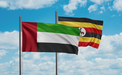 Uganda and  United Arab Emirates, UAE flag