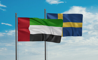 Sweden and  United Arab Emirates, UAE flag
