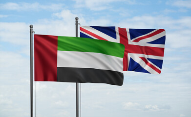 United Kingdom and  United Arab Emirates, UAE flag