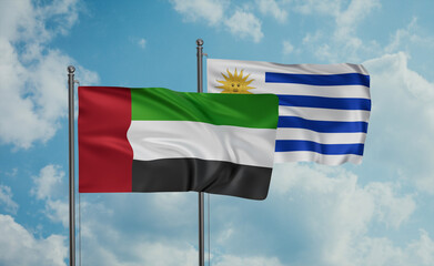 Uruguay and  United Arab Emirates, UAE flag