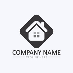 Home logo icon vector illustration design template.Home and house logo design vector, logo , architecture and building, design property , stay at home estate Business logo.