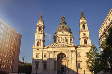 Fototapeta na wymiar St.Stephens Basilica in summer.Budapest,Hungary.