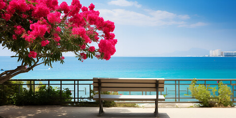 Fototapeta na wymiar Floral Paradise: Discover the Enchanting View of Beachside Blooms