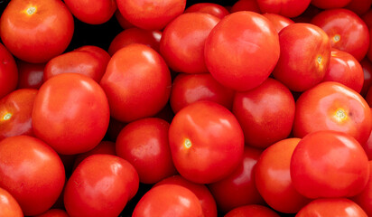 Fresh organic tomatoes on the market place