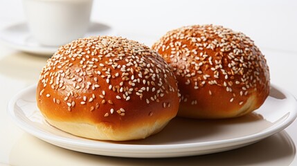 Fresh homemade burger buns, ai generative