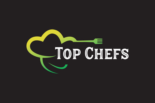 Top Chefs restaurant logo design vector template