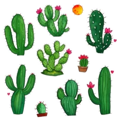 Fotobehang Cactus set of cactus