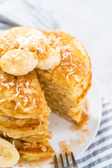 Coconut banana pancakes