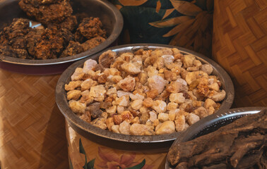 spices in a wooden bowl