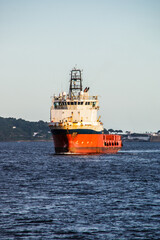 Fototapeta premium tugboat in Guanabara Bay in Rio de Janeiro.
