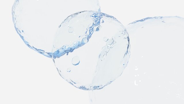Real transparent water drips. Pure Cosmetics Product. Moisturizer Skin Care. Cosmetic essence, liquid bubbles, molecules of liquid bubbles on the background.