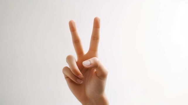 hand giving peace sign