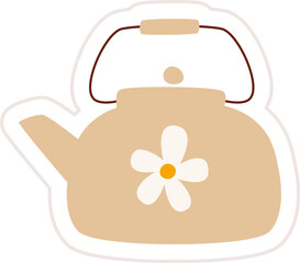 Kettle With Flower Sticker