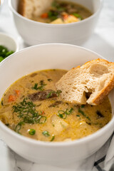 Creamy wild mushroom soup