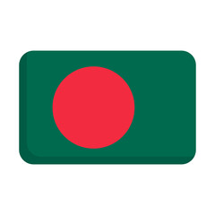 Flat design Bangladesh national flag icon. Vector.