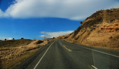 Breathtaking landscape during roadtrip from Te Anau to Dunedin, New Zealand.