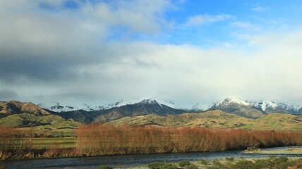 Breathtaking landscape during roadtrip from Te Anau to Dunedin, New Zealand.