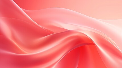 Soft Red Light Silk Waves background. Abstract soft color design surface with wavy borders and curves. Generative AI.