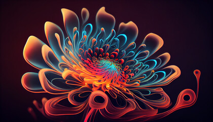 most beautiful neon flowers backgrounds and wallpaper Generative Ai technology