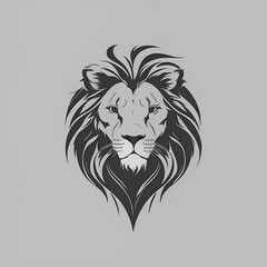Fototapeta premium minimalist logo of lion brand, AI generated