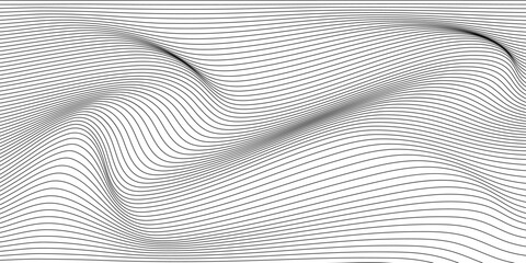 black and white wavy stripes background. Vector illustration