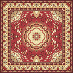 persian floral oriental traditional carpet floor mat carpet pattern background vector easy color change