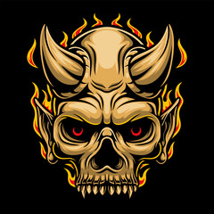 Devil skull head logo