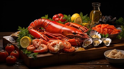 lobster and vegetables