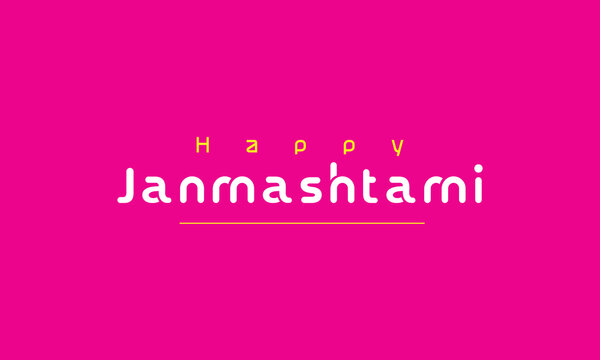 Happy Janmashtami, illustration of typography design