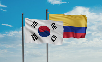 Colombia and South Korea flag