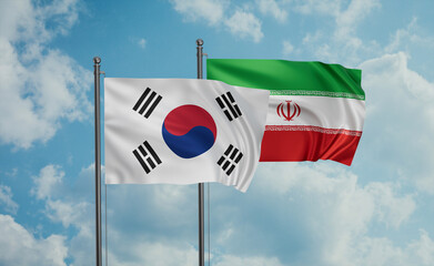 Iran and South Korea flag