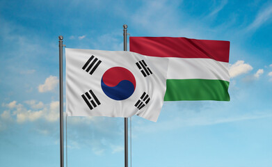 Hungary and South Korea flag