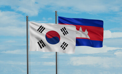 Cambodia and South Korea flag