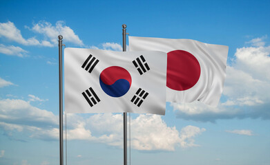 Japan and South Korea flag