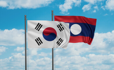 Laos and South Korea flag