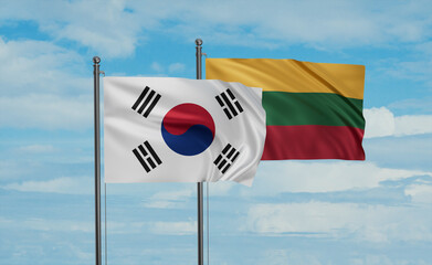 Lithuania and South Korea flag