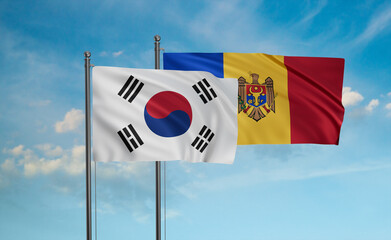 Moldova and South Korea flag