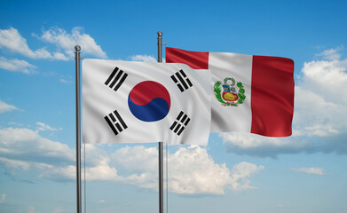 Peru and South Korea flag