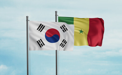 Senegal and South Korea flag
