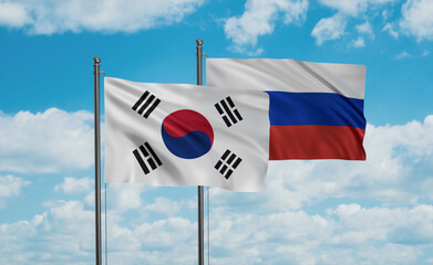 Russia and South Korea flag