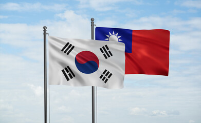 Taiwan and South Korea flag