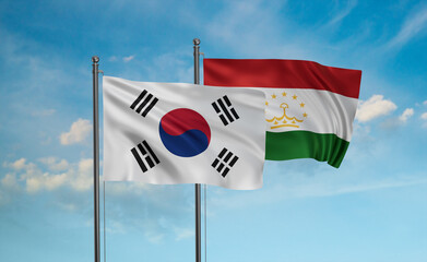 Tajikistan and South Korea flag