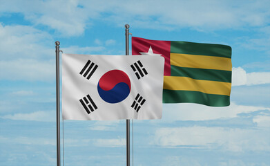 Togo and South Korea flag