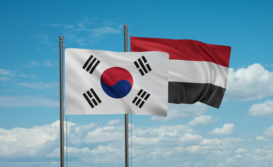 Yemen and South Korea flag