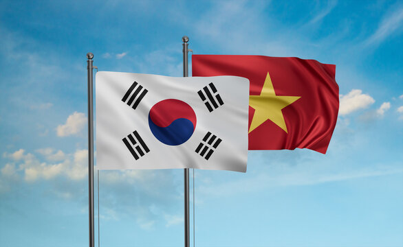 Vietnam and South Korea flag