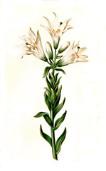 Madonnen-Lilie, Madonnenlilie oder Weiße Lilie, Lilium candidum, Historisch, digital restaurierte Reproduktion von einer Vorlage aus dem 19. Jahrhundert