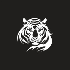 Silhouette Icon Design of Tiger