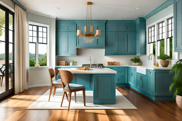 modern kitchen interior with kitchen generative ai