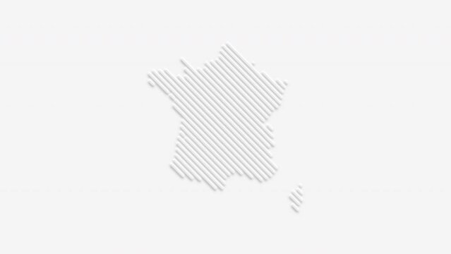 France map consisting of white stripes on a white background.