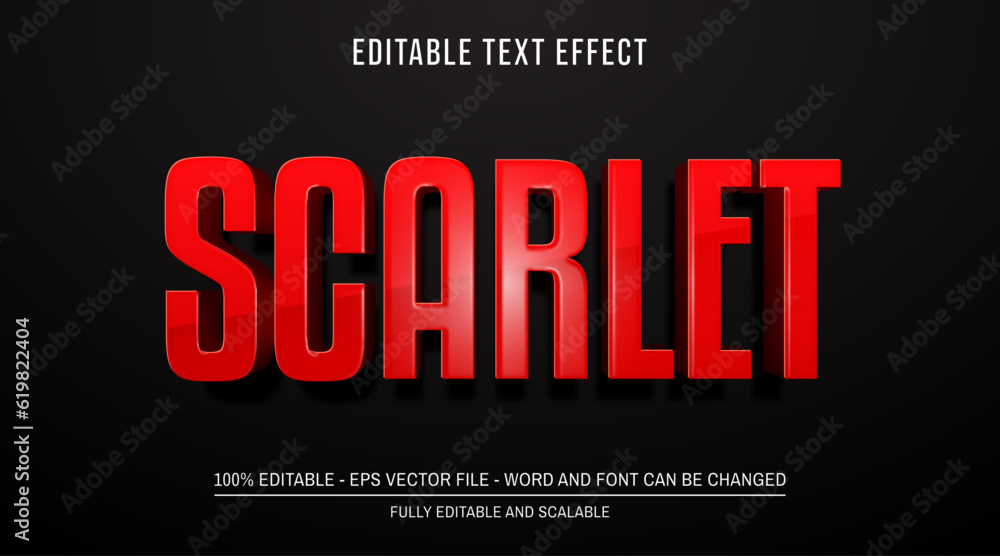 Fototapete editable text effect red bold mock up